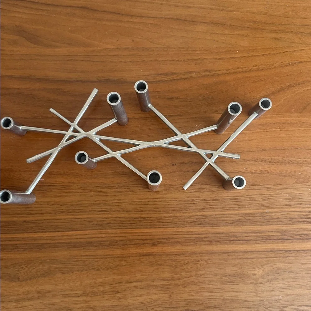 West Elm Modern Silver mini candle holder